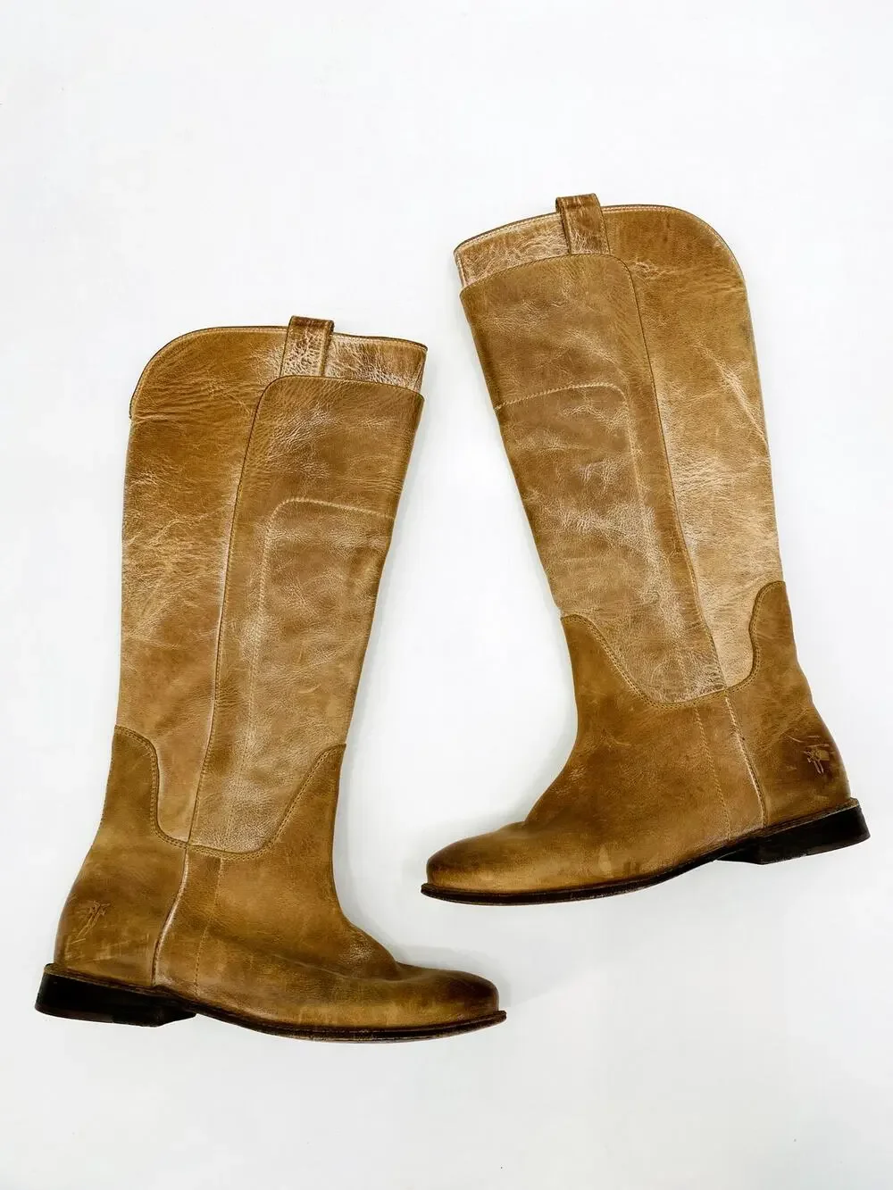 Frye Light Tan Cream Leather Calf Riding Boots